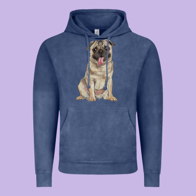 Pug Vintage Hoodie Designed By Ranaportraitstore