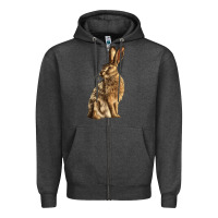 Charcoal Heather Hares Zipper Hoodie - LillyAllenDesigns