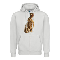 Dove Grey Hares Zipper Hoodie - LillyAllenDesigns