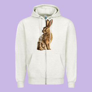 Hares Zipper Hoodie Designed By Lillyallendesigns