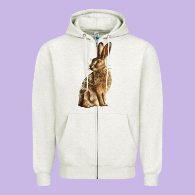 Hares Zipper Hoodie Designed By Lillyallendesigns