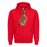Red Hares Zipper Hoodie - LillyAllenDesigns