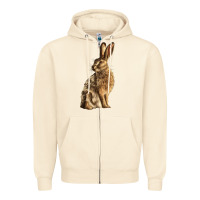 Sandshell Hares Zipper Hoodie - LillyAllenDesigns