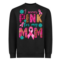 Black I Wear Pink For My Mom with Butterfly Heavyweight Sweatshirt - texasbilliewilder
