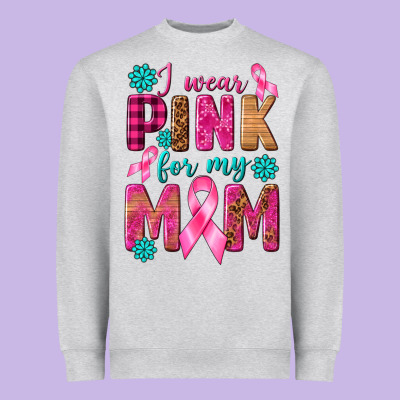 I Wear Pink For My Mom With Butterfly Heavyweight Sweatshirt Designed By Texasbilliewilder