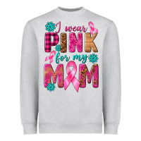 Heather Grey I Wear Pink For My Mom with Butterfly Heavyweight Sweatshirt - texasbilliewilder