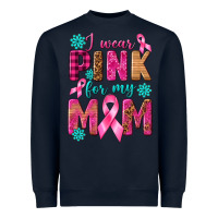 Navy I Wear Pink For My Mom with Butterfly Heavyweight Sweatshirt - texasbilliewilder