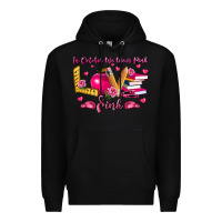 Black in october we wear pink teacher Premium Hoodie - LillyAllenDesigns