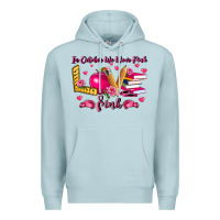 Blue Mist in october we wear pink teacher Premium Hoodie - LillyAllenDesigns