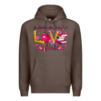 Coffee in october we wear pink teacher Premium Hoodie - LillyAllenDesigns
