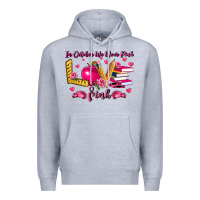 Heather Grey in october we wear pink teacher Premium Hoodie - LillyAllenDesigns