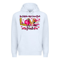 White in october we wear pink teacher Premium Hoodie - LillyAllenDesigns