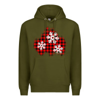 Army Green Christmas snowflakes patch Premium Hoodie - AdoDesignShop