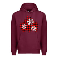Burgundy Christmas snowflakes patch Premium Hoodie - AdoDesignShop