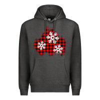 Charcoal Heather Christmas snowflakes patch Premium Hoodie - AdoDesignShop