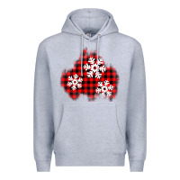 Heather Grey Christmas snowflakes patch Premium Hoodie - AdoDesignShop