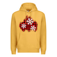 Mustard Christmas snowflakes patch Premium Hoodie - AdoDesignShop