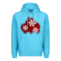 Ocean Blue Christmas snowflakes patch Premium Hoodie - AdoDesignShop