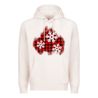 Pale Pink Christmas snowflakes patch Premium Hoodie - AdoDesignShop