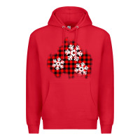 Red Christmas snowflakes patch Premium Hoodie - AdoDesignShop