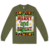 Army Green Merry And Bright Long Sleeve Tee - Artiststas