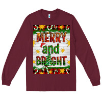 Burgundy Merry And Bright Long Sleeve Tee - Artiststas