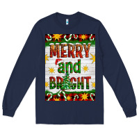 Navy Merry And Bright Long Sleeve Tee - Artiststas
