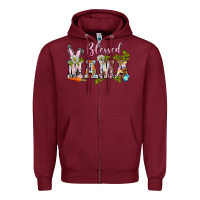 Burgundy blessed mama easter Zipper Hoodie - BarkalooDesign