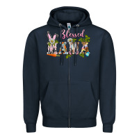 Navy blessed mama easter Zipper Hoodie - BarkalooDesign