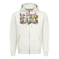 Oatmeal Heather blessed mama easter Zipper Hoodie - BarkalooDesign
