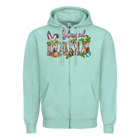 Seafoam blessed mama easter Zipper Hoodie - BarkalooDesign