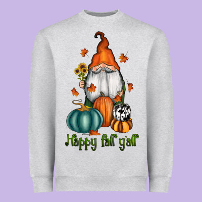 Happy Fall Y'all Gnome Heavyweight Sweatshirt Designed By Ranaportraitstore