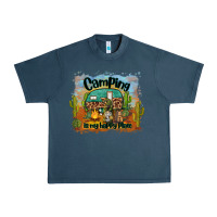 Midnight Navy camping is my happy place Urban Heavy Tee - BarkalooDesign