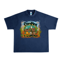 Navy camping is my happy place Urban Heavy Tee - BarkalooDesign