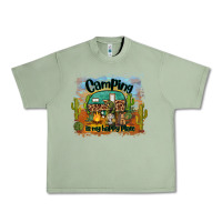 Oil Green camping is my happy place Urban Heavy Tee - BarkalooDesign