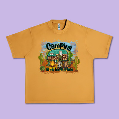Camping Is My Happy Place Urban Heavy Tee Designed By Barkaloodesign