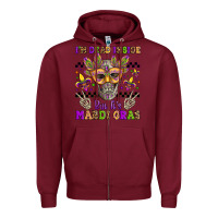 Burgundy i'm dead inside but it's mardi gras Zipper Hoodie - Jasminsmagicworld