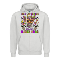 Dove Grey i'm dead inside but it's mardi gras Zipper Hoodie - Jasminsmagicworld