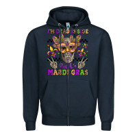 Navy i'm dead inside but it's mardi gras Zipper Hoodie - Jasminsmagicworld