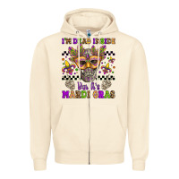Sandshell i'm dead inside but it's mardi gras Zipper Hoodie - Jasminsmagicworld