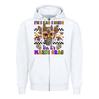 White i'm dead inside but it's mardi gras Zipper Hoodie - Jasminsmagicworld