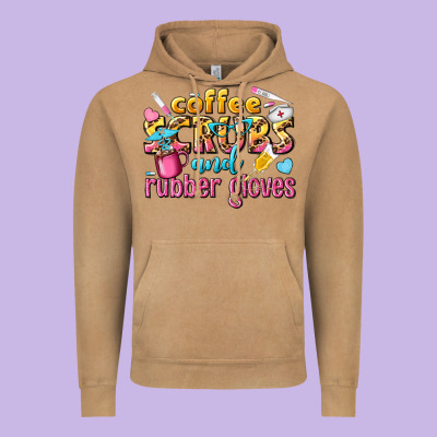 Coffee Scrubs And Rubber Gloves Vintage Hoodie Designed By Texasbilliewilder
