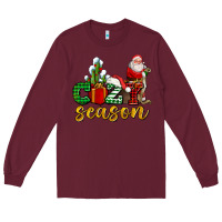 Burgundy cozy season with santa christmas tree cactus and gift Long Sleeve Tee - AdoDesignShop