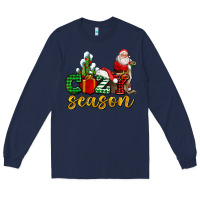 Navy cozy season with santa christmas tree cactus and gift Long Sleeve Tee - AdoDesignShop