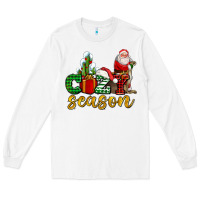 White cozy season with santa christmas tree cactus and gift Long Sleeve Tee - AdoDesignShop