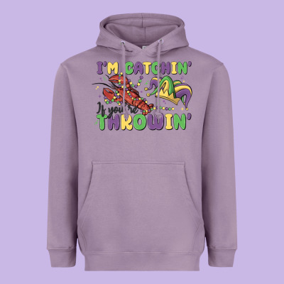 I'm Catchin' If You're Throwin' Heavyweight Hoodie Designed By Maliassmallbusiness