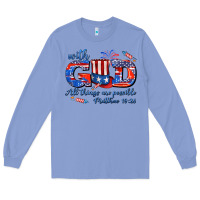 Colony Blue with god all things are possible usa Long Sleeve Tee - AdoDesignShop