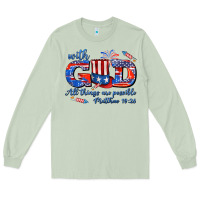 Matcha with god all things are possible usa Long Sleeve Tee - AdoDesignShop