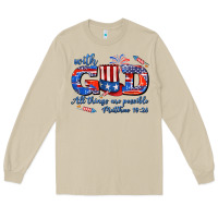 Mushroom with god all things are possible usa Long Sleeve Tee - AdoDesignShop