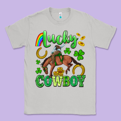 Lucky Cowboy Classic Tee Designed By Artiststas